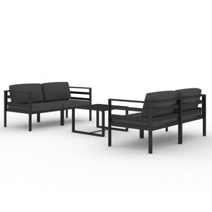 vidaXL 5 Piece Patio Lounge Set with Cushions Aluminum Anthracite-0