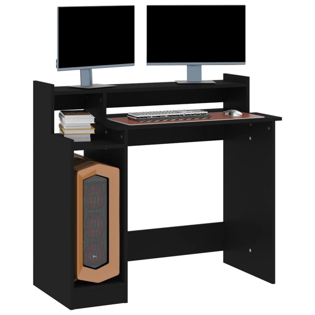 vidaXL Desk Home Office Table Computer Desk with LED Lights Engineered Wood-20