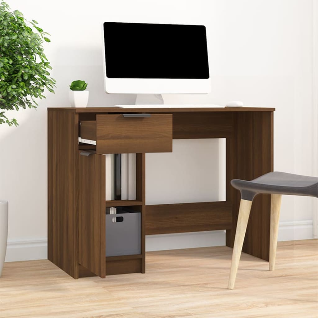 vidaXL Desk Writing Computer Table Furniture for Home Office Engineered Wood-10