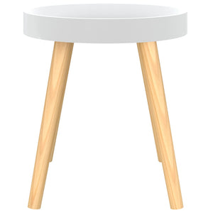 vidaXL Side Table Round End Coffee Table Engineered Wood and Solid Wood Pine-12