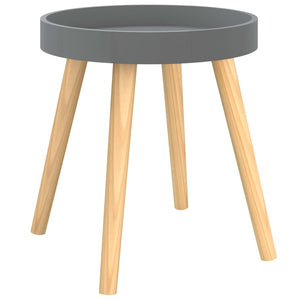 vidaXL Side Table Round End Coffee Table Engineered Wood and Solid Wood Pine-5