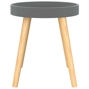 vidaXL Side Table Round End Coffee Table Engineered Wood and Solid Wood Pine-2