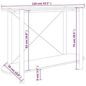 vidaXL Console Table Hallway Entryway Table Narrow Side Table Engineered Wood-4