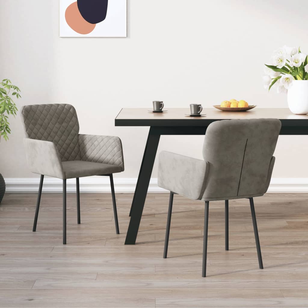 vidaXL Dining Chairs 2 Pcs Accent Upholstered Chair for Living Room Velvet-13