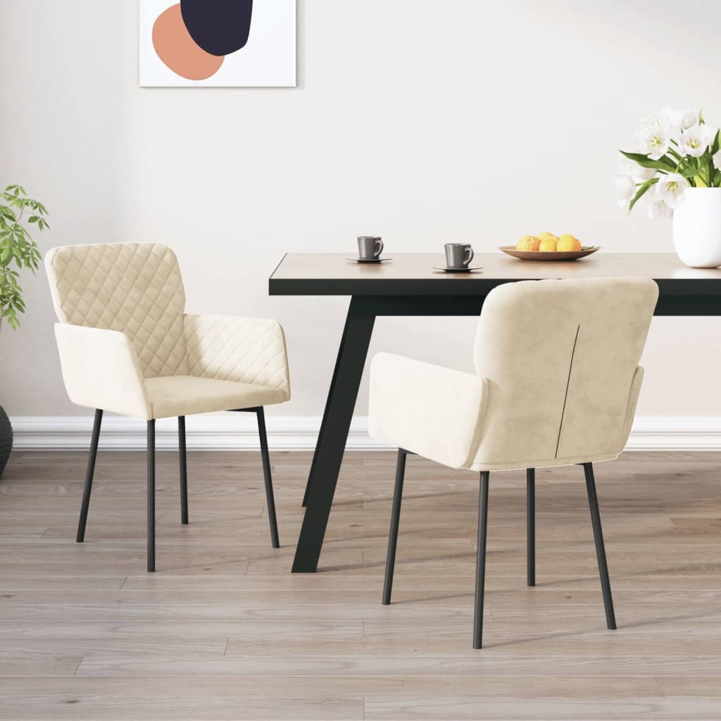 vidaXL Dining Chairs 2 Pcs Accent Upholstered Chair for Living Room Velvet-20
