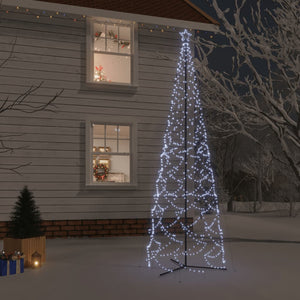 vidaXL Christmas Cone Tree Decoration Artificial Christmas Tree with LEDs-8