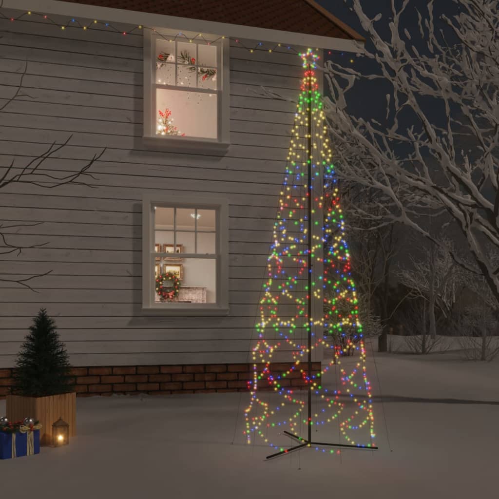 vidaXL Christmas Cone Tree Decoration Artificial Christmas Tree with LEDs-14