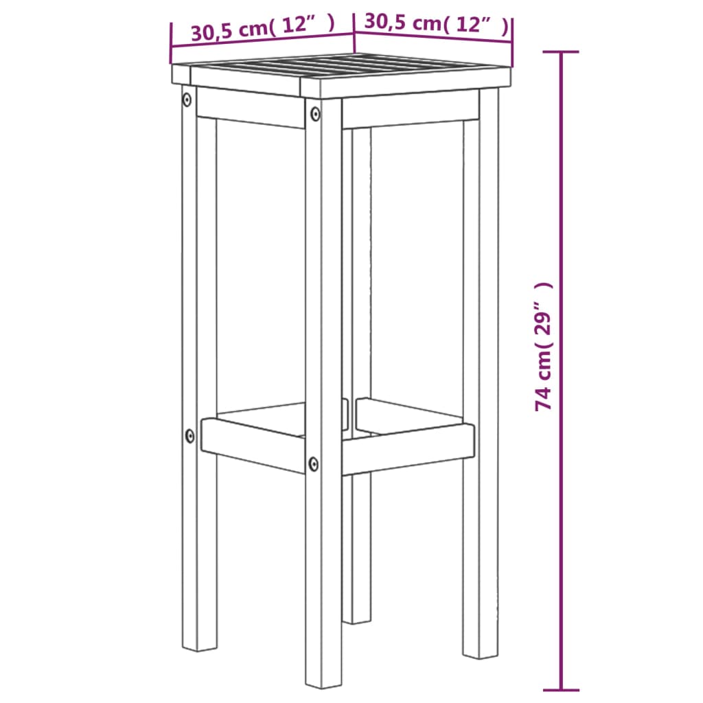vidaXL Bar Stool Bar Seat Counter Height Stool for Pub Kitchen Solid Wood-2