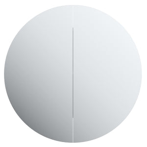 vidaXL Cabinet Bathroom Wall Vanity Mirror Cabinet with Round Mirror and LED-25