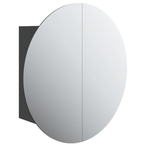 vidaXL Cabinet Bathroom Wall Vanity Mirror Cabinet with Round Mirror and LED-39