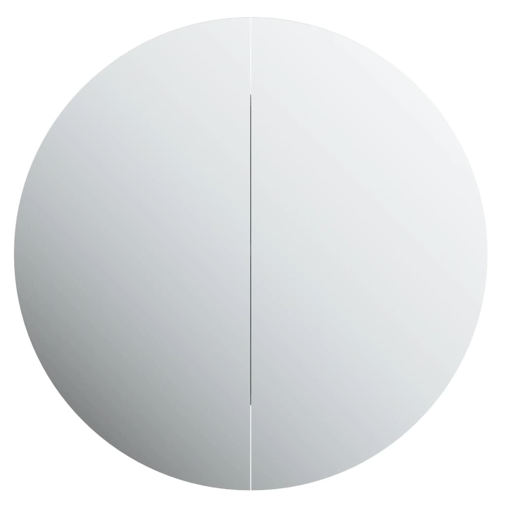 vidaXL Cabinet Bathroom Wall Vanity Mirror Cabinet with Round Mirror and LED-59