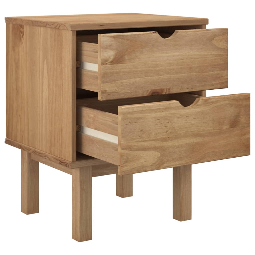 vidaXL Nightstand Bedside Table with Solid Wood Legs OTTA Solid Wood Pine-21