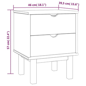 vidaXL Nightstand Bedside Table with Solid Wood Legs OTTA Solid Wood Pine-19