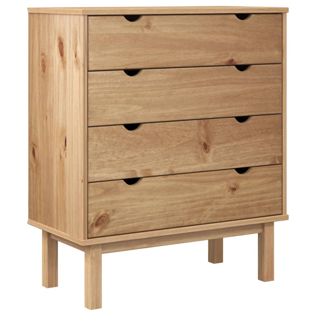 vidaXL Cabinet Dresser Drawer Chest Cabinet with Drawers OTTA Solid Wood Pine-3