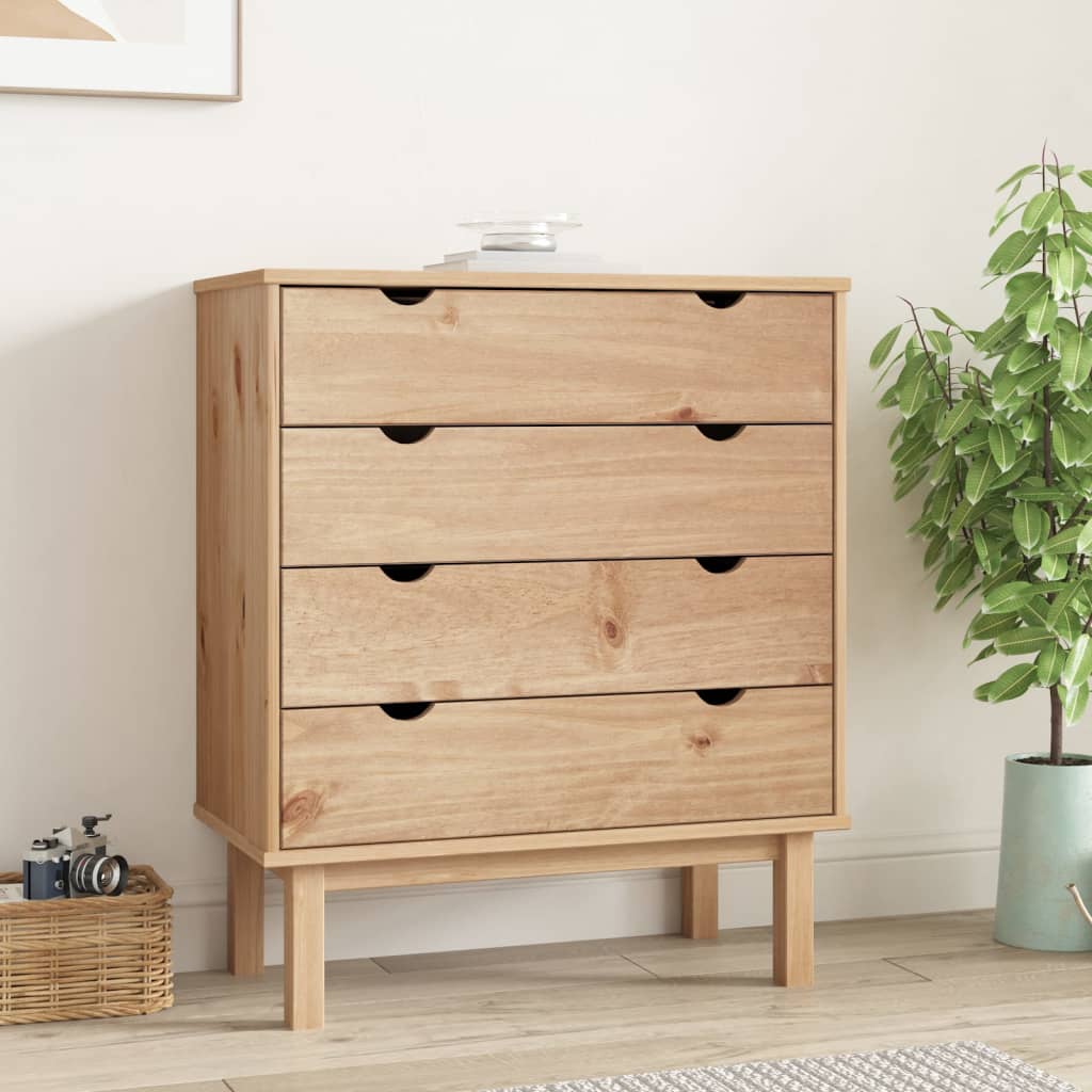 vidaXL Cabinet Dresser Drawer Chest Cabinet with Drawers OTTA Solid Wood Pine-5