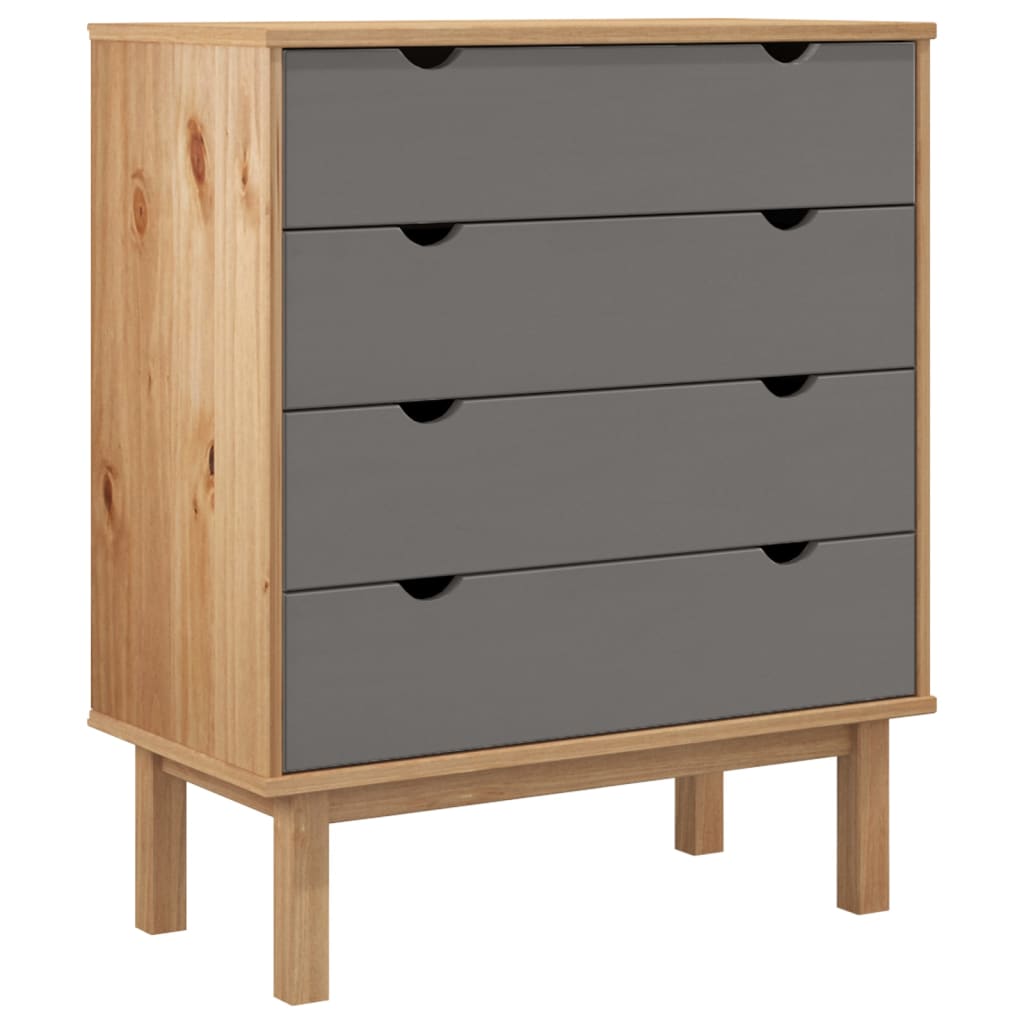 vidaXL Cabinet Dresser Drawer Chest Cabinet with Drawers OTTA Solid Wood Pine-7
