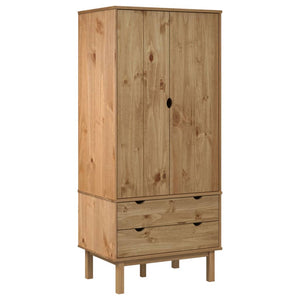 vidaXL Closet Cabinet Wardrobe Closet Organizer Armoire OTTA Solid Wood Pine-2