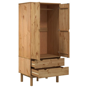 vidaXL Closet Cabinet Wardrobe Closet Organizer Armoire OTTA Solid Wood Pine-19