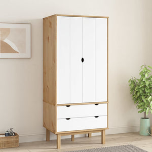 vidaXL Closet Cabinet Wardrobe Closet Organizer Armoire OTTA Solid Wood Pine-13