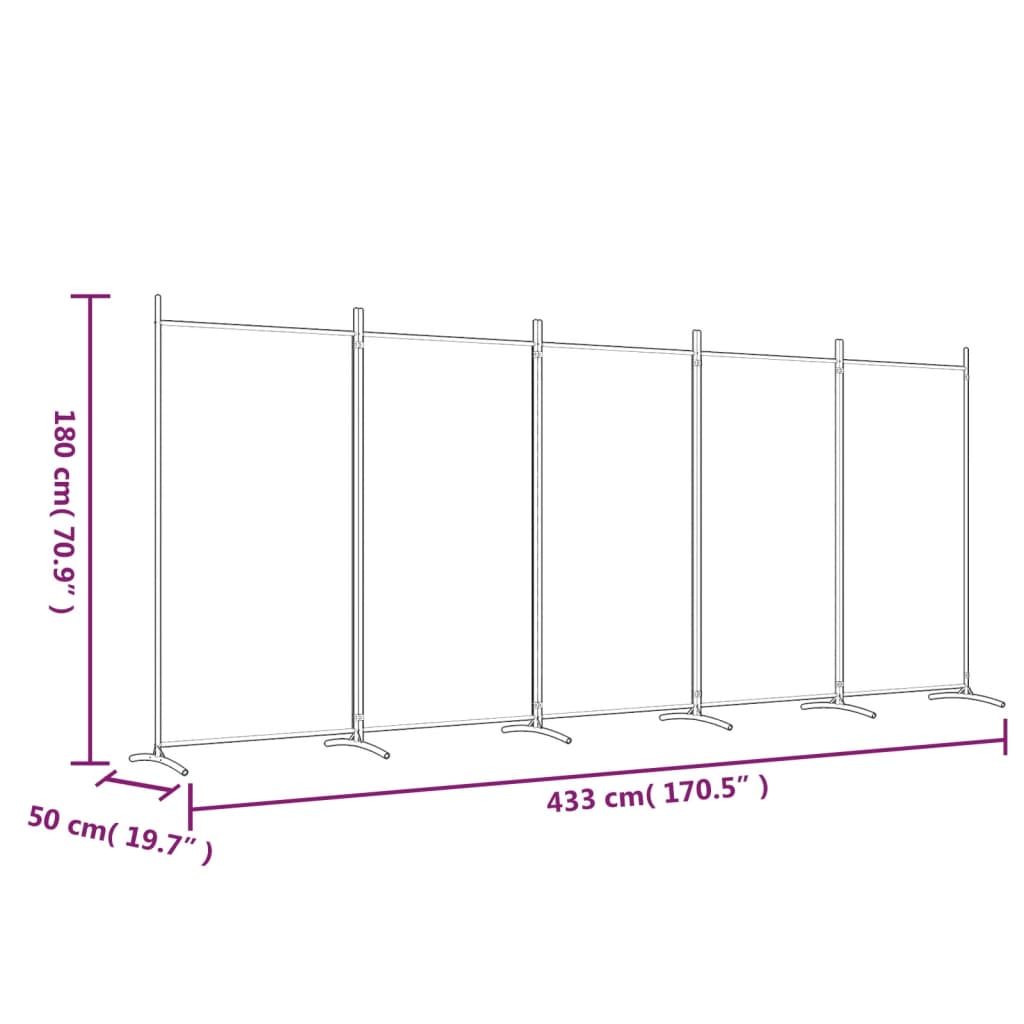 vidaXL Room Divider Panel Privacy Screen Partition Separation Office Fabric-30