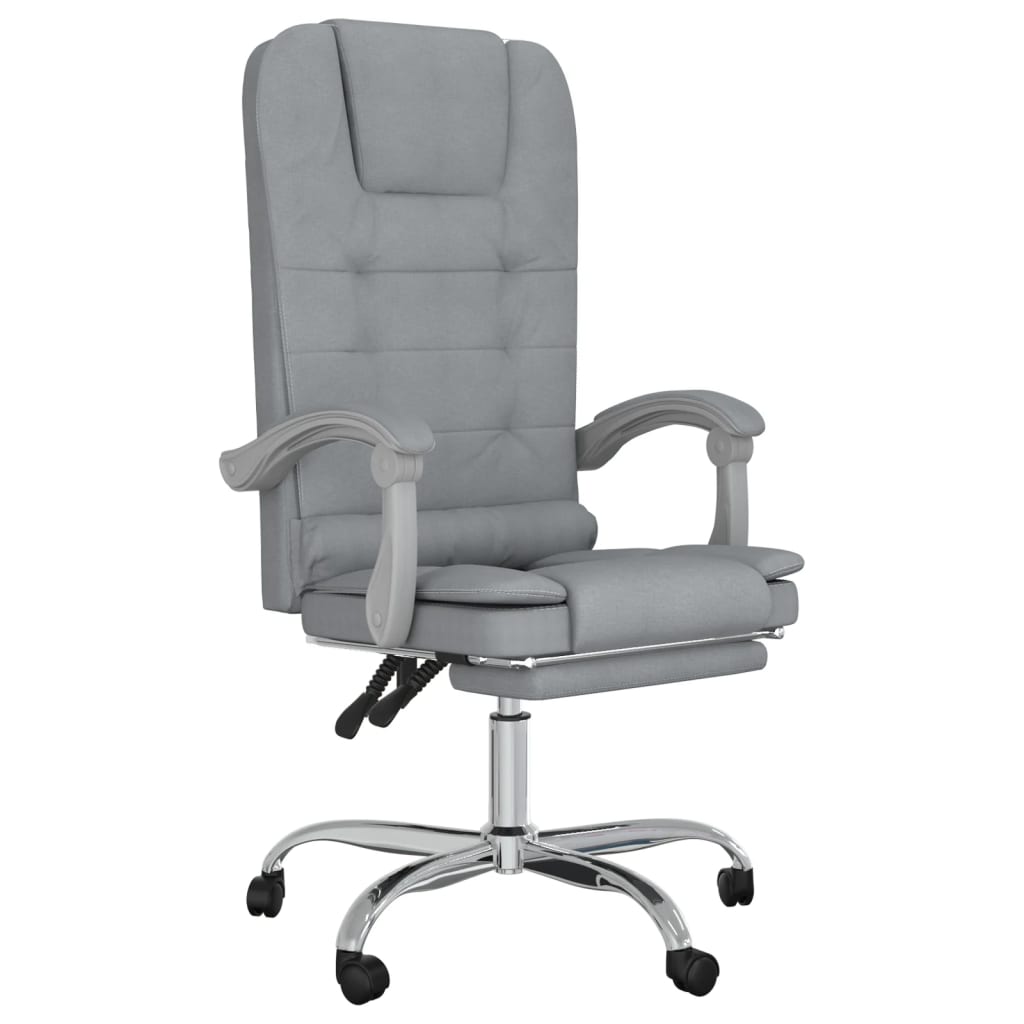 vidaXL Massage Reclining Office Chair Massage Office Adjustable Chair Fabric-0