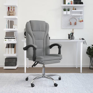 vidaXL Chair Accent Reclining Desk Chair with Wheels for Living Room Fabric-0