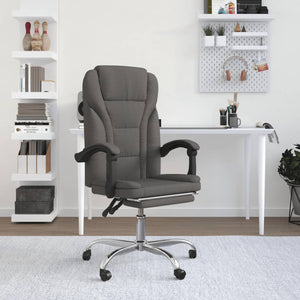 vidaXL Chair Accent Reclining Desk Chair with Wheels for Living Room Fabric-4