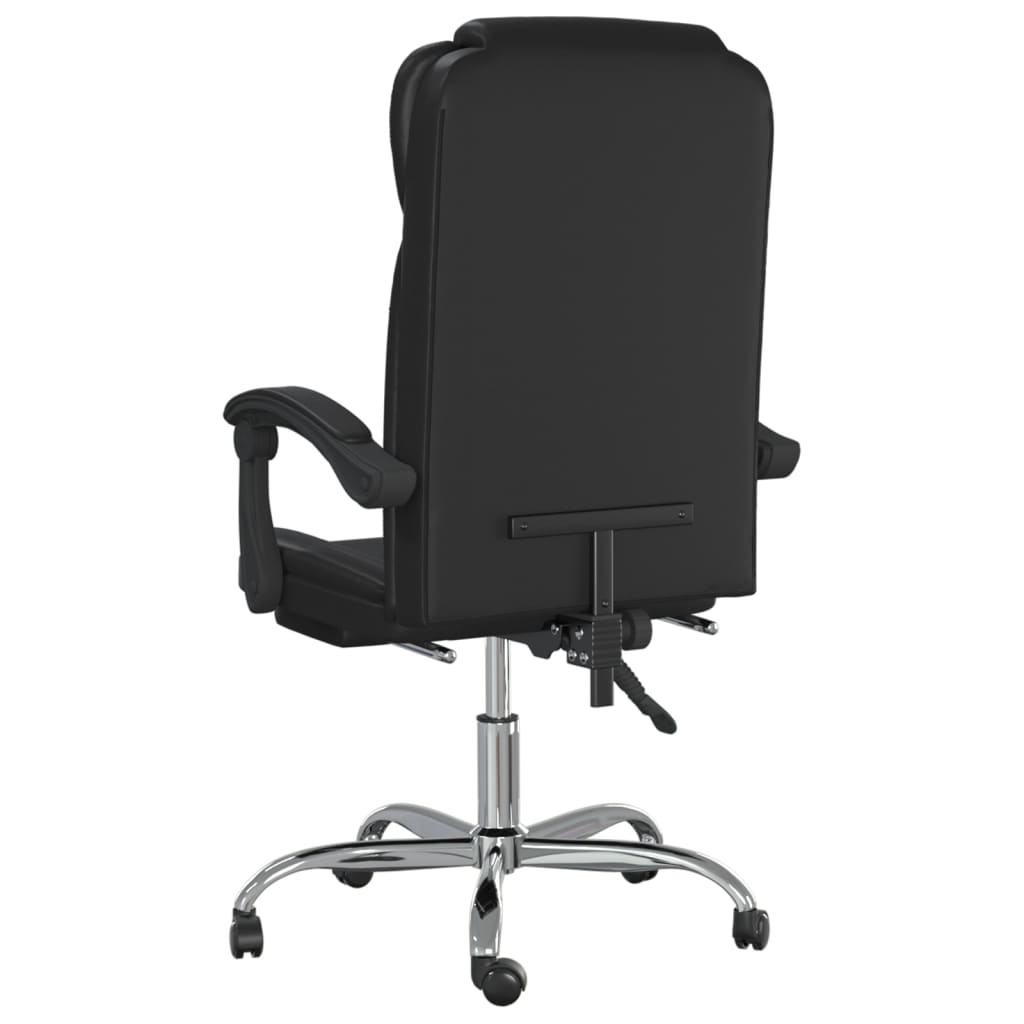 vidaXL Reclining Office Chair Black Faux Leather-10