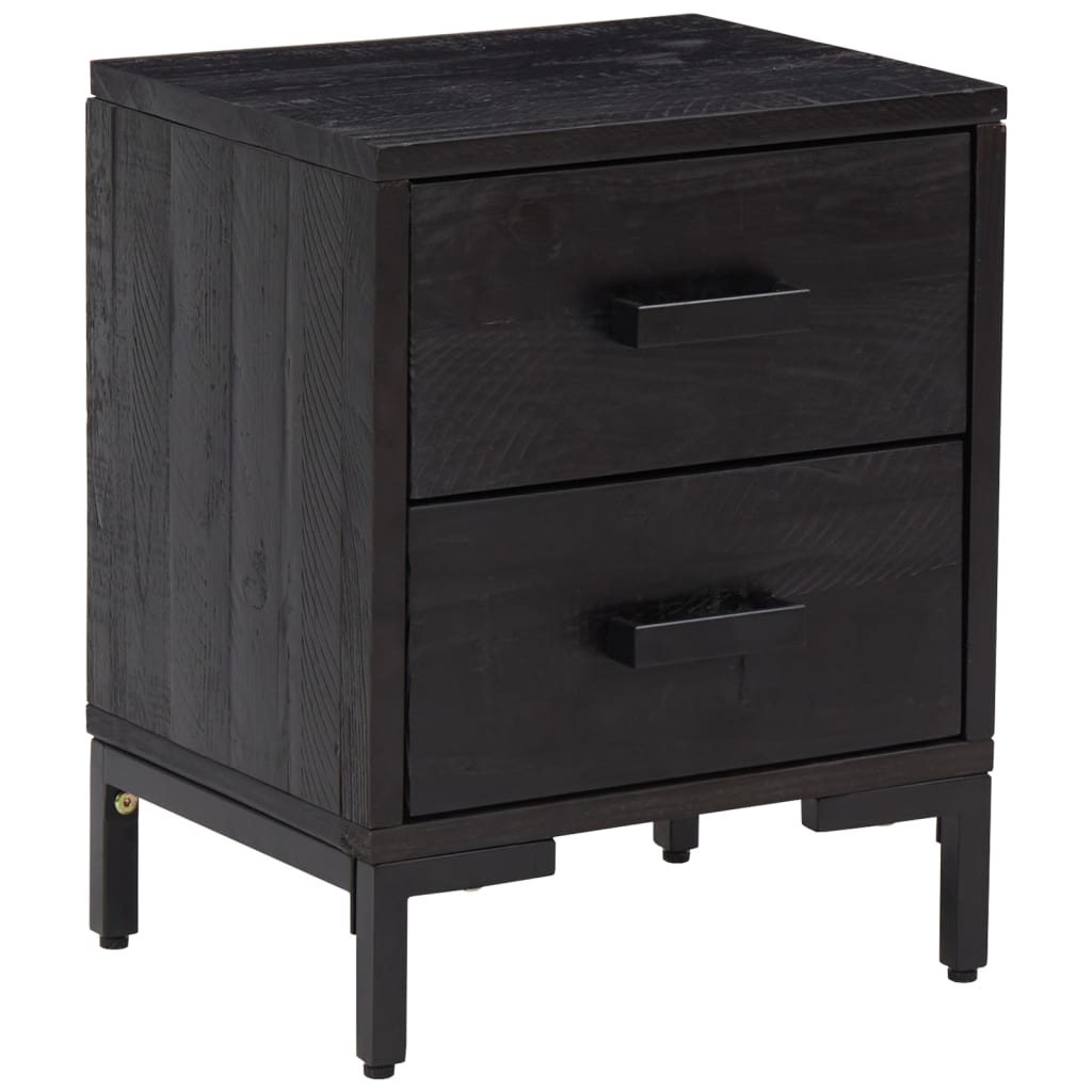 vidaXL Nightstand Bedside End Side Table with Drawer Furniture Solid Wood Pine-3