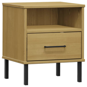 vidaXL Nightstand Bedroom Storage Cabinet Bedside Table Solid Pine Wood OSLO-0