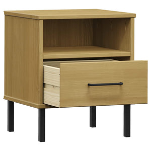 vidaXL Nightstand Bedroom Storage Cabinet Bedside Table Solid Pine Wood OSLO-24