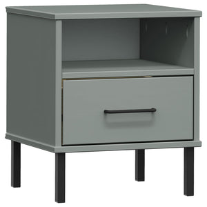 vidaXL Nightstand Bedroom Storage Cabinet Bedside Table Solid Pine Wood OSLO-6
