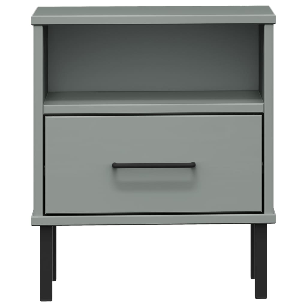vidaXL Nightstand Bedroom Storage Cabinet Bedside Table Solid Pine Wood OSLO-11
