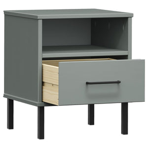 vidaXL Nightstand Bedroom Storage Cabinet Bedside Table Solid Pine Wood OSLO-14