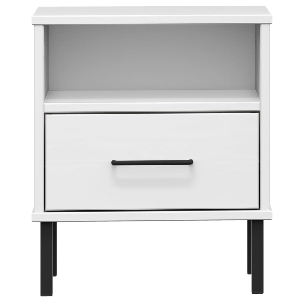 vidaXL Nightstand Bedroom Storage Cabinet Bedside Table Solid Pine Wood OSLO-23