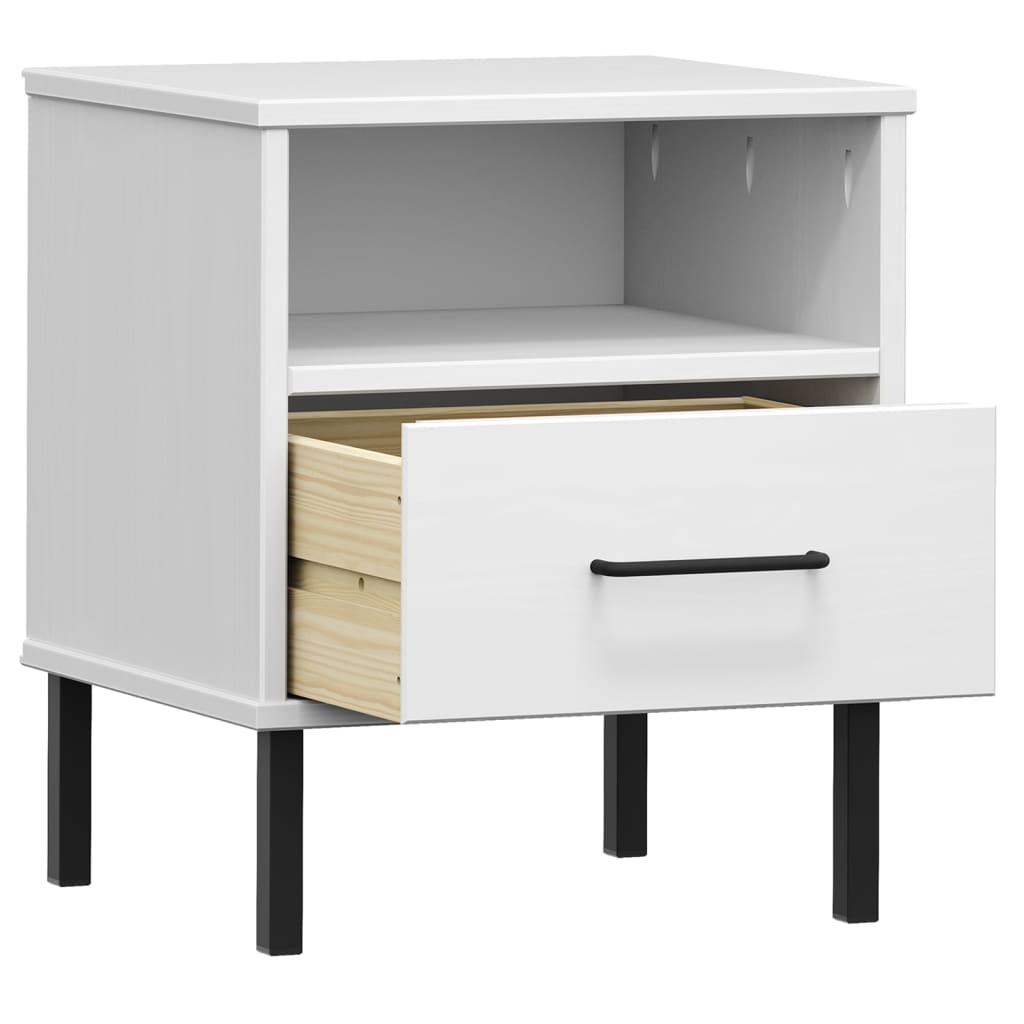 vidaXL Nightstand Bedroom Storage Cabinet Bedside Table Solid Pine Wood OSLO-25