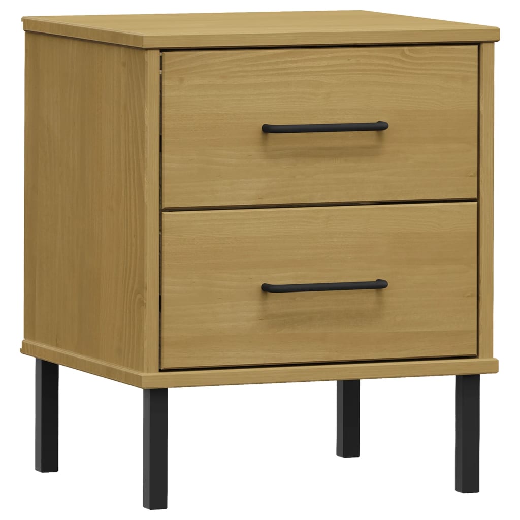 vidaXL Nightstand Storage Bedside Table with 2 Drawers Solid Pine Wood OSLO-2