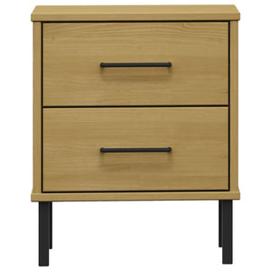 vidaXL Nightstand Storage Bedside Table with 2 Drawers Solid Pine Wood OSLO-20
