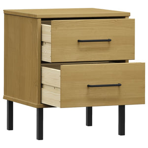 vidaXL Nightstand Storage Bedside Table with 2 Drawers Solid Pine Wood OSLO-22