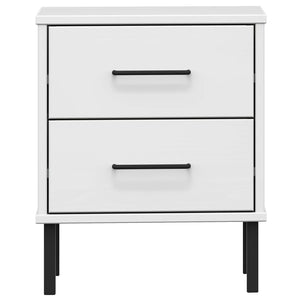 vidaXL Nightstand Storage Bedside Table with 2 Drawers Solid Pine Wood OSLO-21
