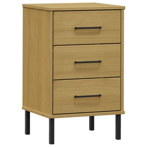 vidaXL Nightstand Storage Bedside Table with 3 Drawers Solid Pine Wood OSLO-2