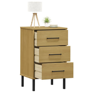 vidaXL Nightstand Storage Bedside Table with 3 Drawers Solid Pine Wood OSLO-20
