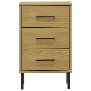 vidaXL Nightstand Storage Bedside Table with 3 Drawers Solid Pine Wood OSLO-23