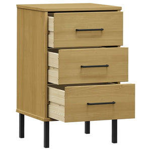 vidaXL Nightstand Storage Bedside Table with 3 Drawers Solid Pine Wood OSLO-25
