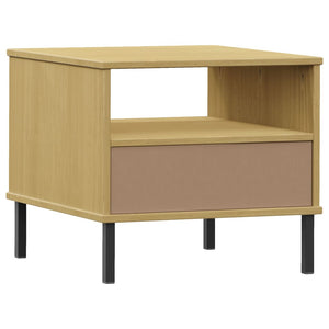 vidaXL Bedside Table Bedroom Nightstand with Metal Legs Solid Wood Pine OSLO-7