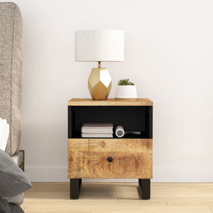 vidaXL Cabinet Storage Accent Nightstand End Table for Bedroom Solid Wood-3