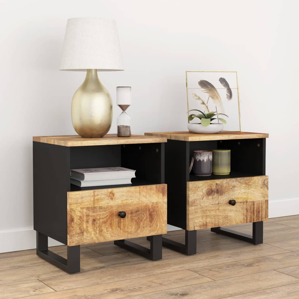 vidaXL Cabinet Storage Accent Nightstand End Table for Bedroom Solid Wood-1