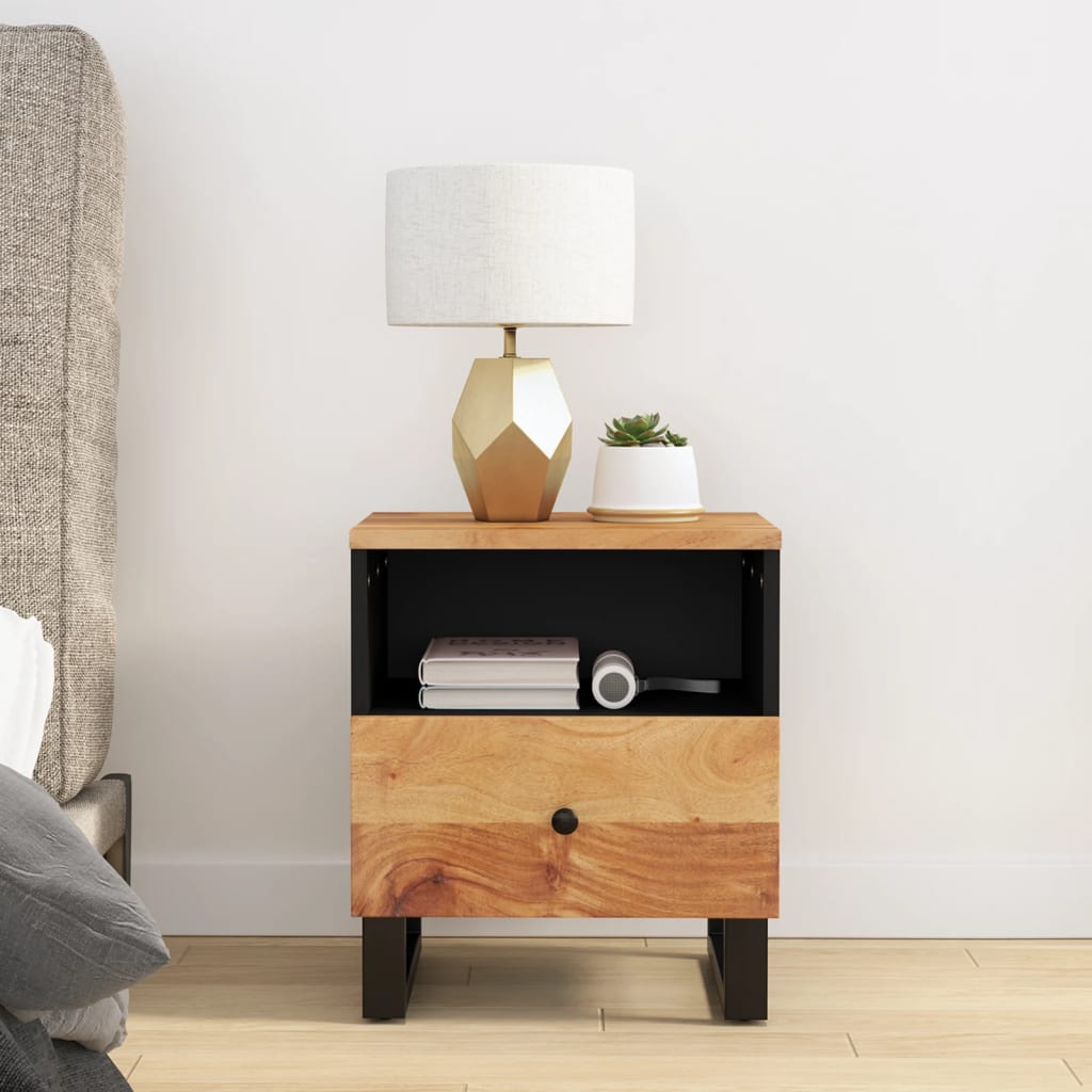 vidaXL Cabinet Storage Accent Nightstand End Table for Bedroom Solid Wood-21