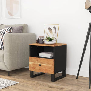 vidaXL Cabinet Storage Accent Nightstand End Table for Bedroom Solid Wood-14