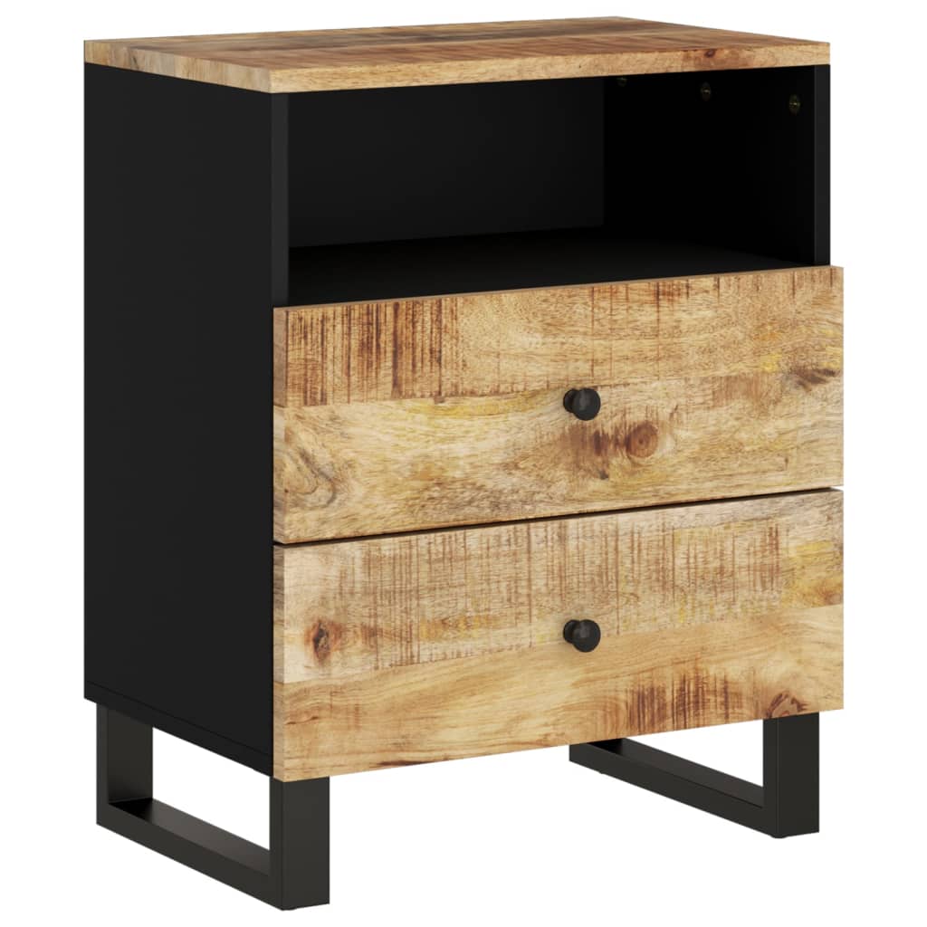 vidaXL Cabinet Accent Nightstand End Table with Storage Drawer Solid Wood-13